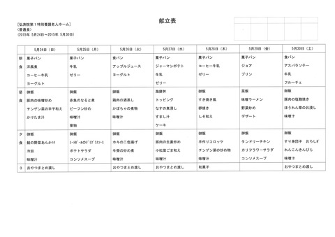 2015年5月24日から5月30日まで