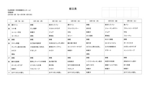 2015年6月7日から6月13日まで