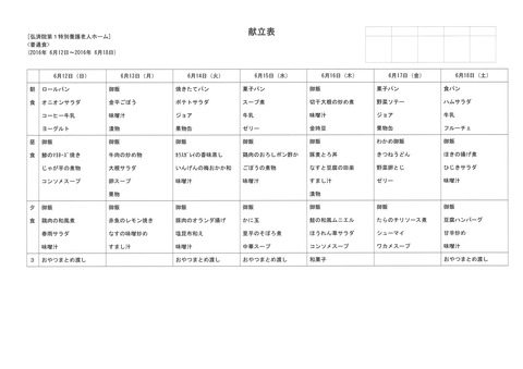 2016年6月12日～2016年6月18日まで