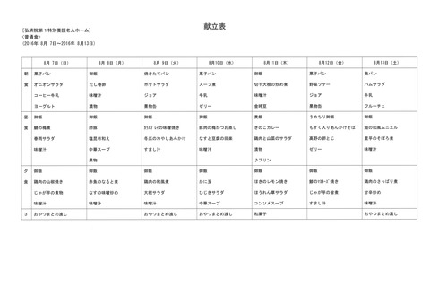 2016年8月7日から2016年8月13日まで