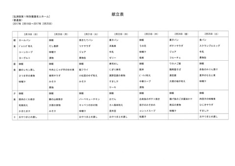 2017年2月19日から2月25日まで