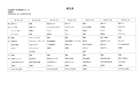 2018年10月7日から2018年10月13日まで