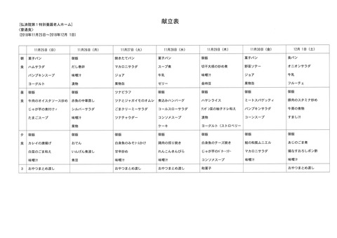 2018年11月25日から2018年12月1日まで