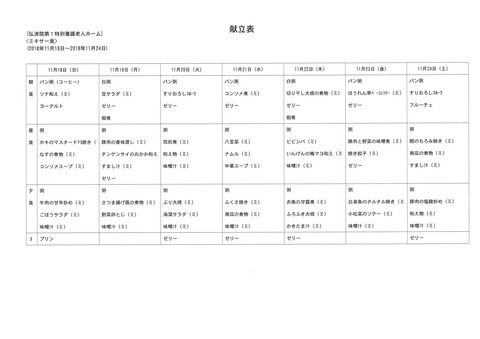 2018年11月18日から2018年11月24日まで