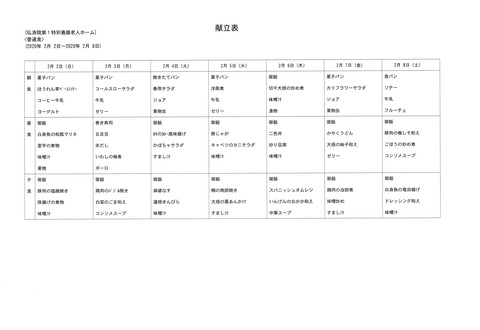 2020年2月2日から2020年2月8日から1週間